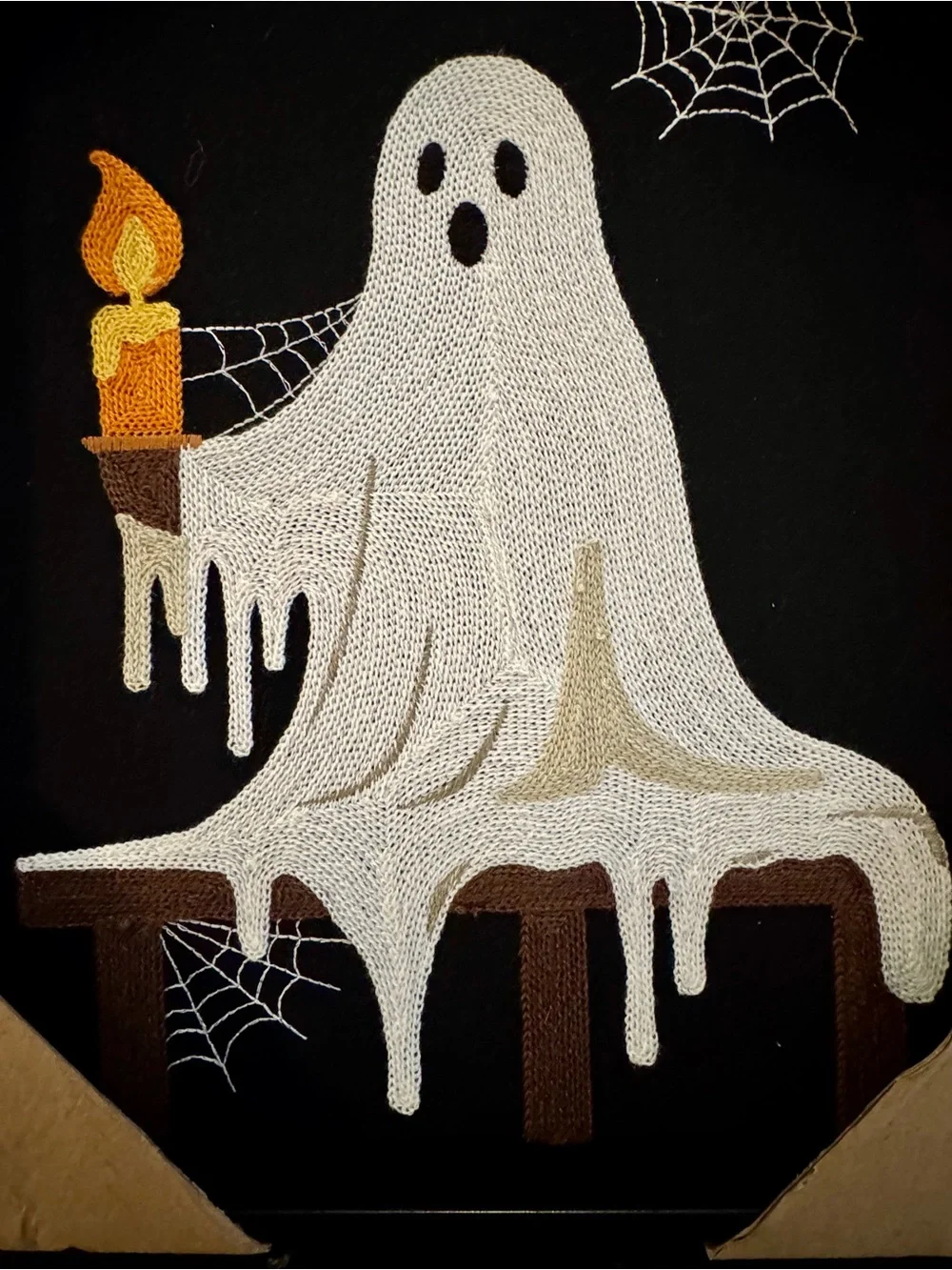 Ghost Candle Embroidered Wall Art - Woven Atistry- Gorgeous Picture